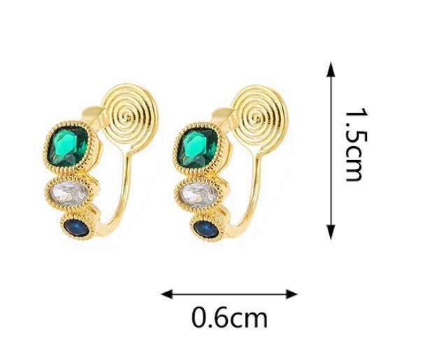 French Contrast Emerald Zircon Earrings