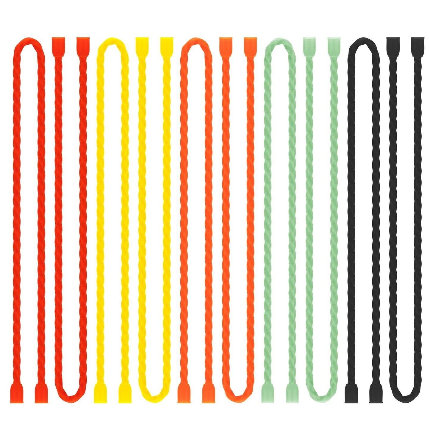 10 Pcs 18 Inch Silicone Cable Ties Reusable Rubber Twist Ties for Indoor Outdoor