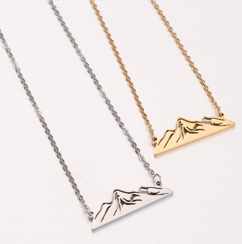 Women's Hollow Snow Mountain Pendant Necklace
