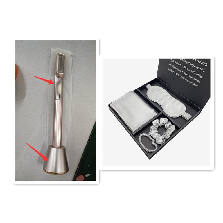 New Upgraded 360 Degrees Rotary Eye Massage Therapeutic Warmth Face Massage Red LED Light 5-in-1 Skincare Tool Wand