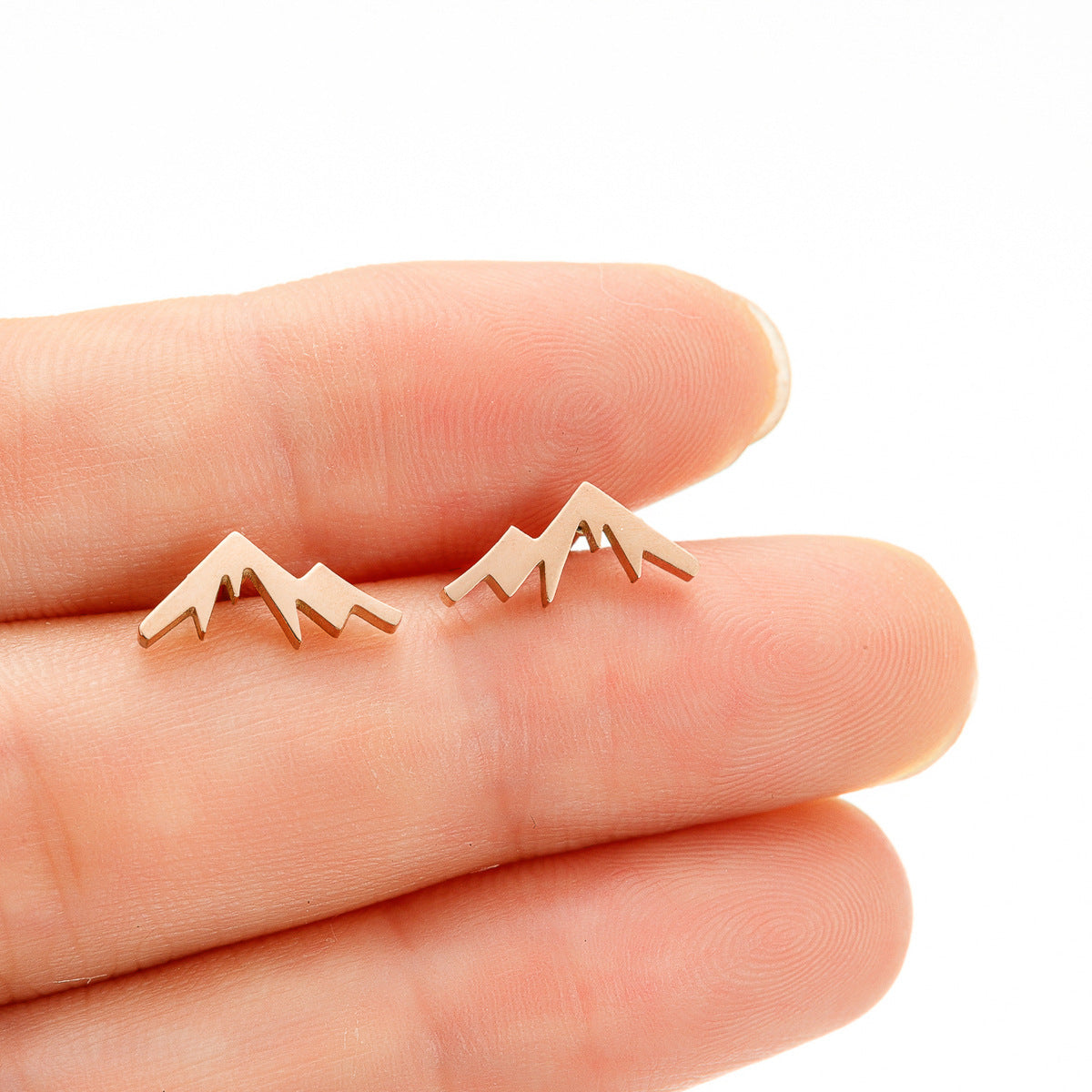 Stainless Steel Snow Mountain Mountain Stud Earrings Personality
