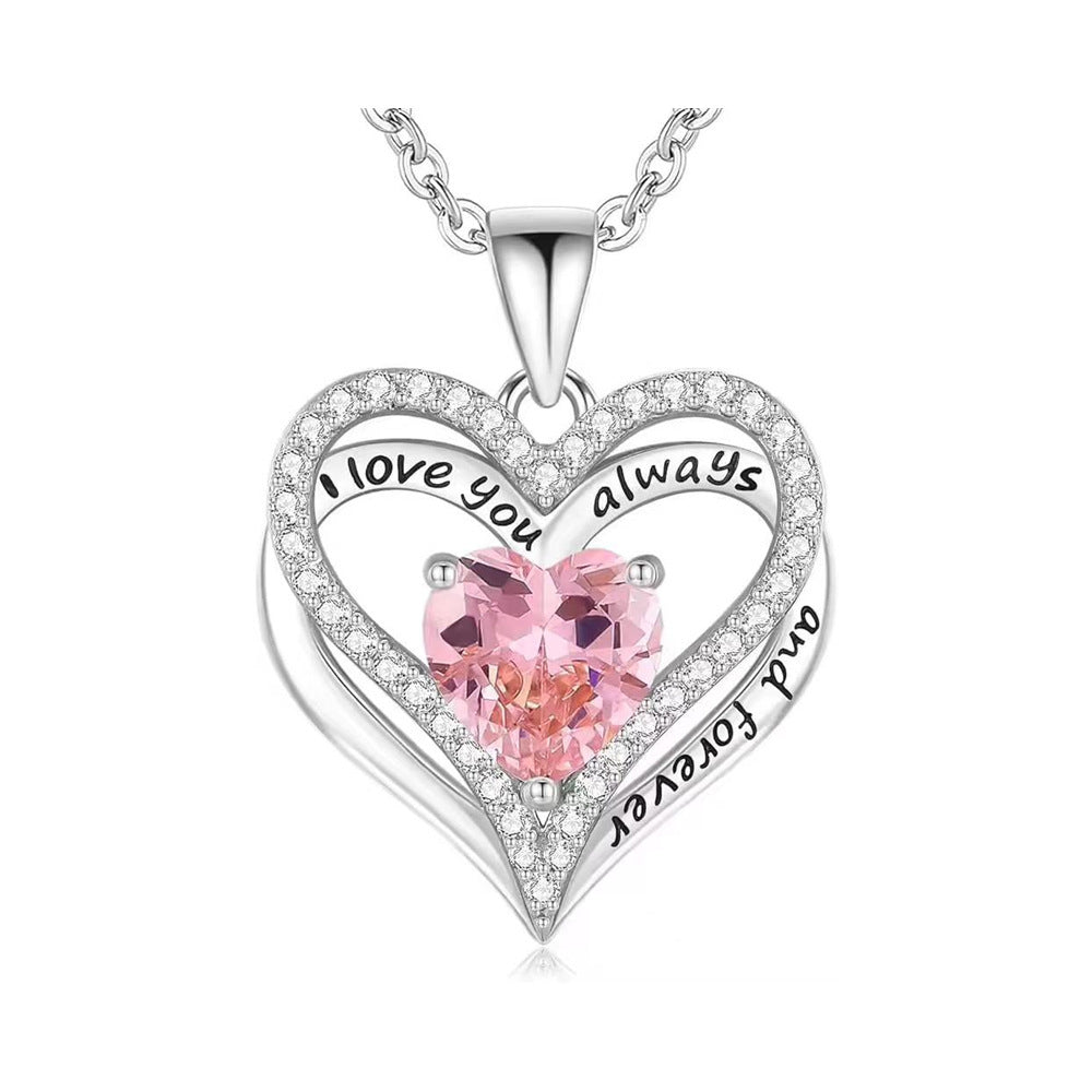 Heart-to-heart Color Double-layer Pendant Necklace