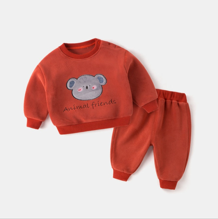 Baby long sleeve suit autumn winter boys and girls autumn fleece