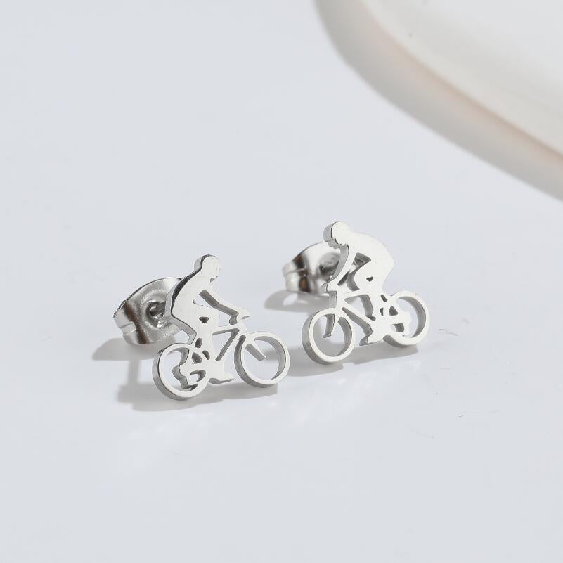 Accessories Fashion Creative Personality Cycling Stud Earrings