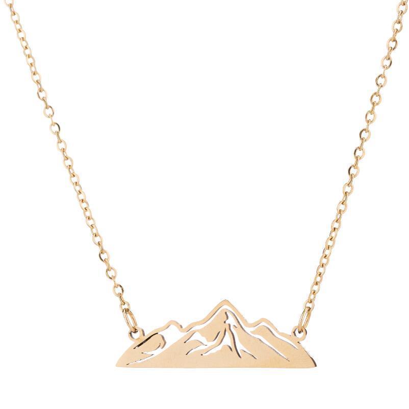 Women's Hollow Snow Mountain Pendant Necklace