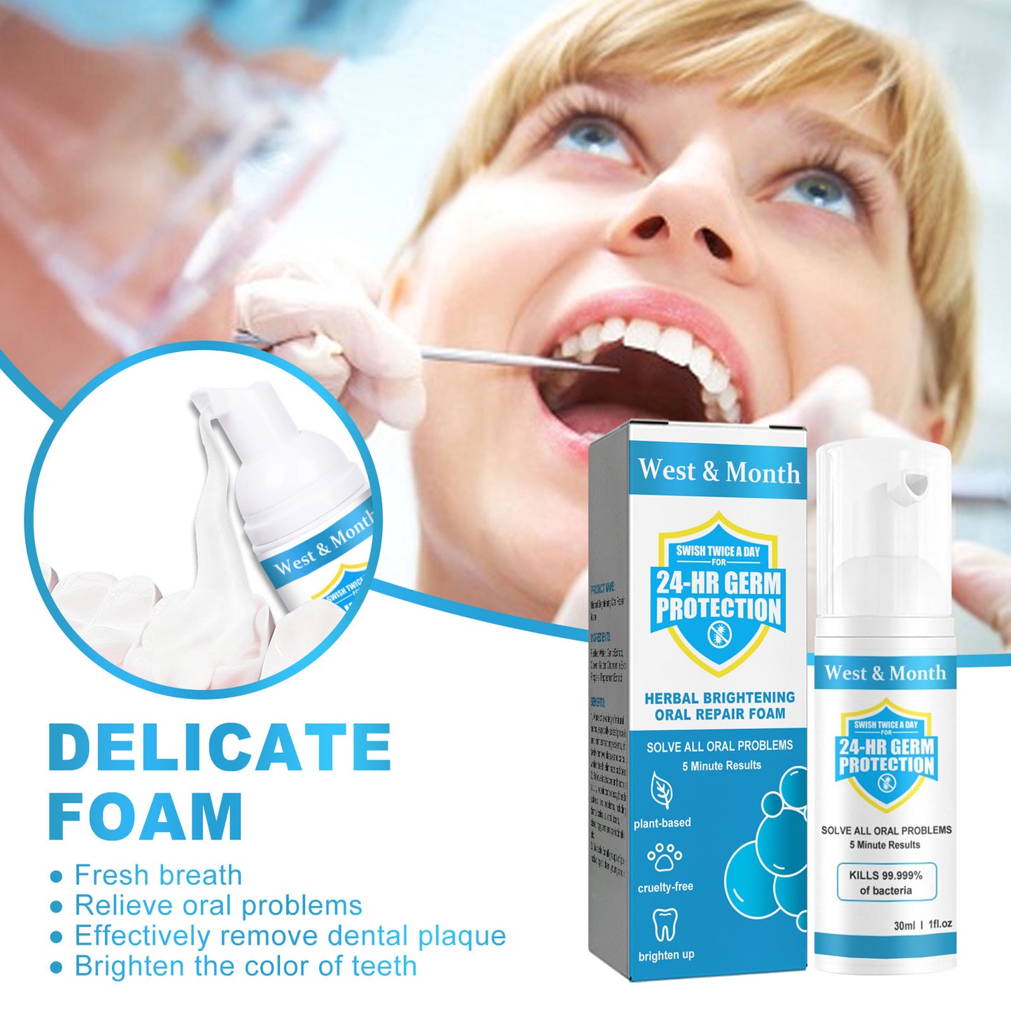 Herbal Bright White Teeth Mousse Toothpaste