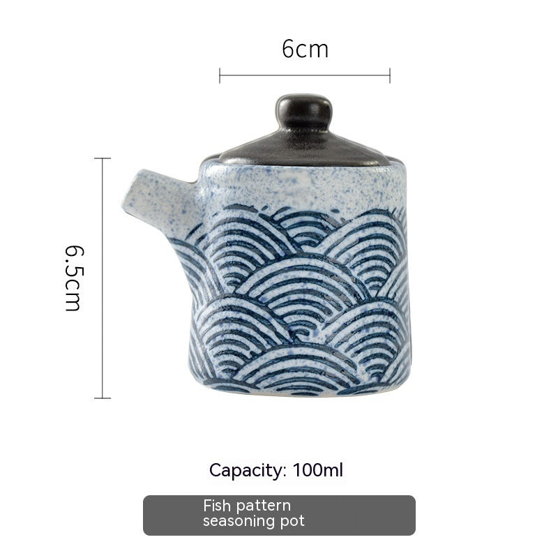 Creative Ceramic Sauce Boat Salt Jar Toothpick Tin