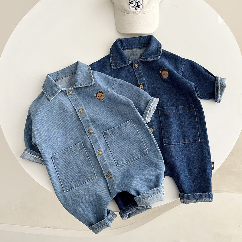 Spring And Autumn Denim Jumpsuit Infant Spring