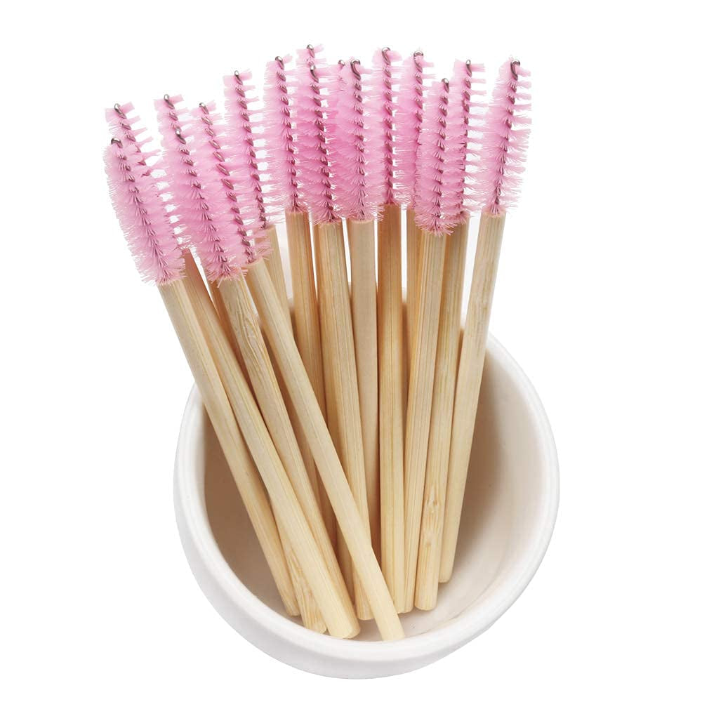 100-Pack Disposable Bamboo Stick Mascara Wands – Eco-Friendly & Convenient