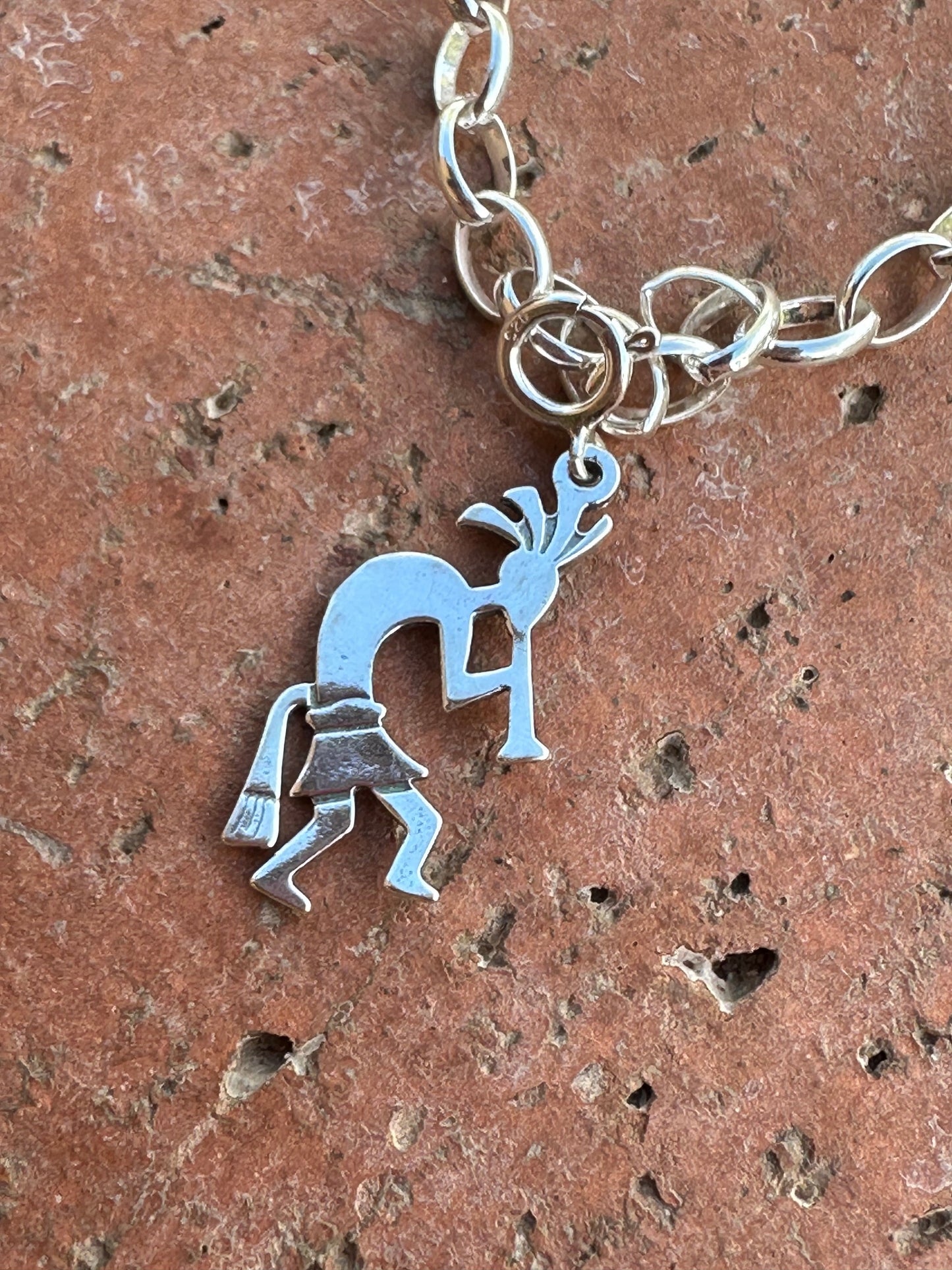 Handcrafted Sterling Silver Flute Dancer  Charm