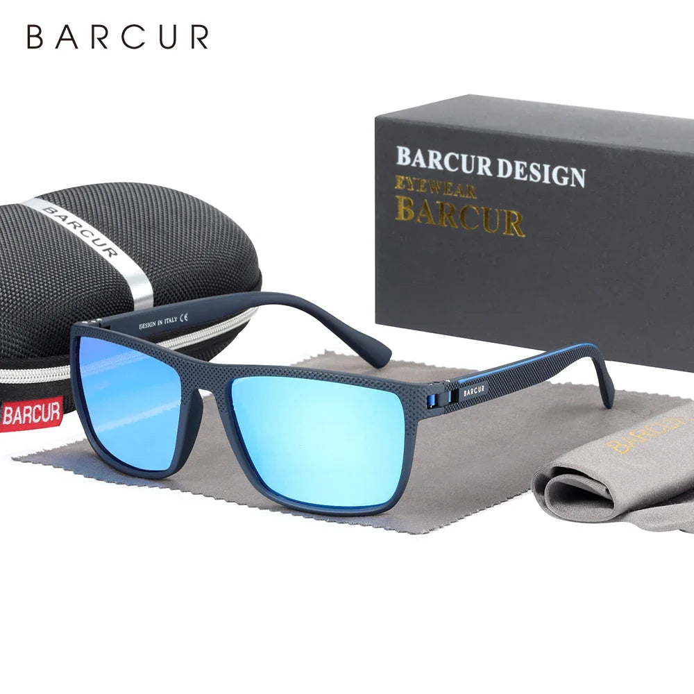BARCUR Sports Polarized Sunglasses for Men Lightweight TR90 Square Fishing & Travel Eyewear UV400 Protection Men Accessory
