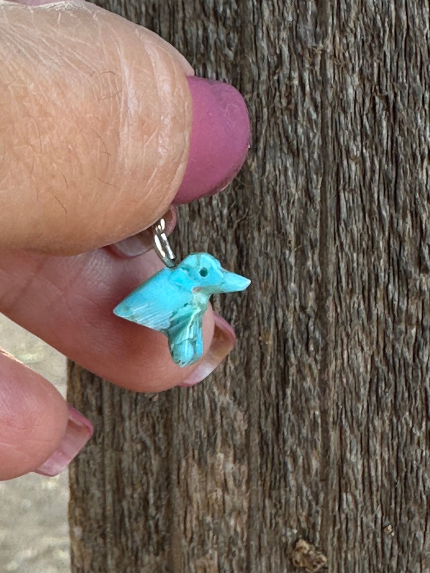 Handcrafted Turquoise Hummingbird Charm