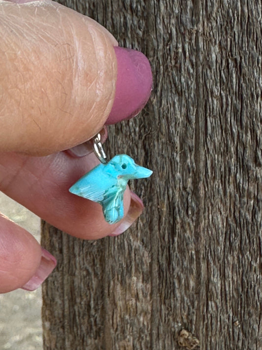 Handcrafted Turquoise Hummingbird Charm