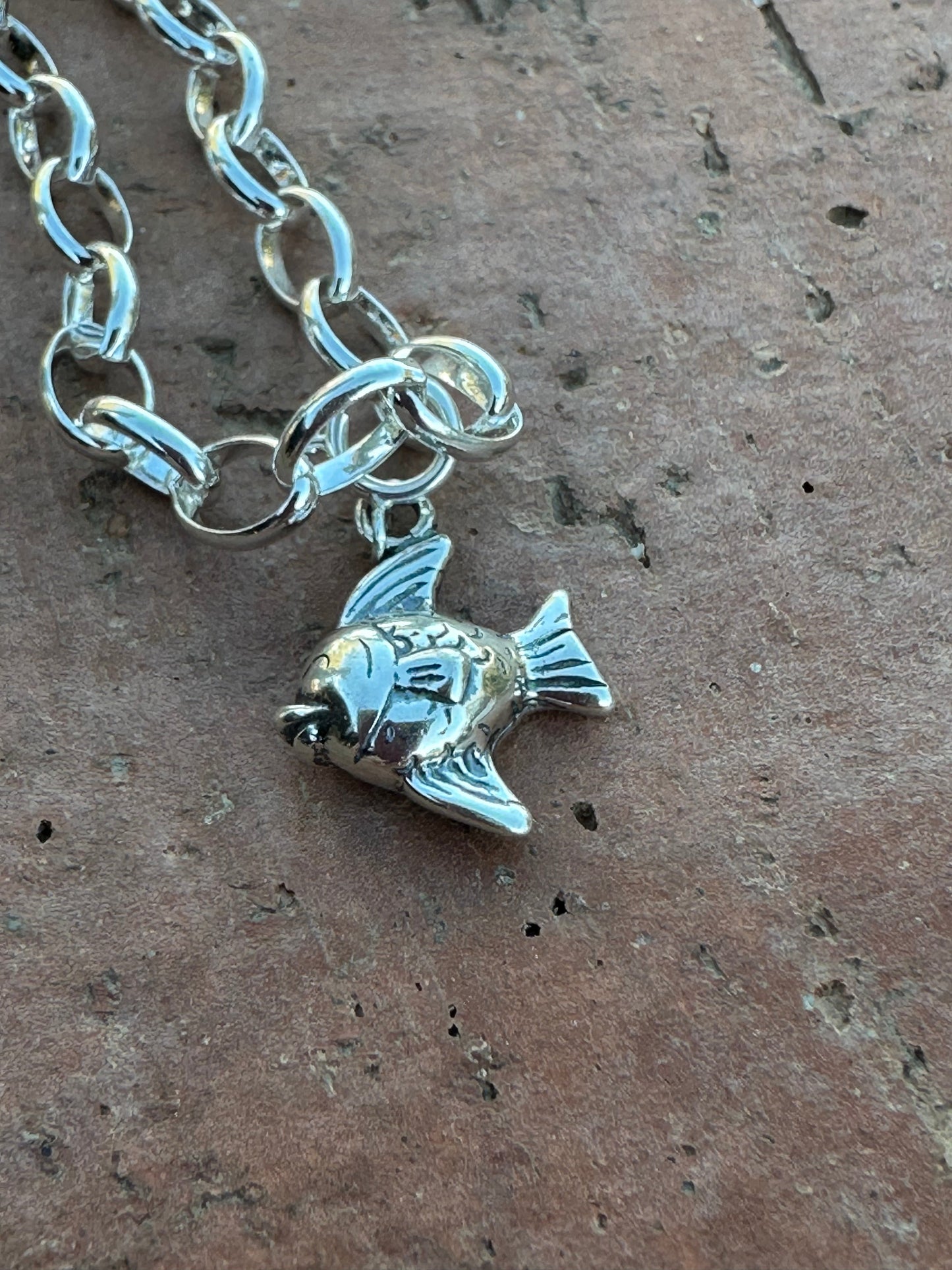 Handcrafted Sterling Silver Fat Fish Charm