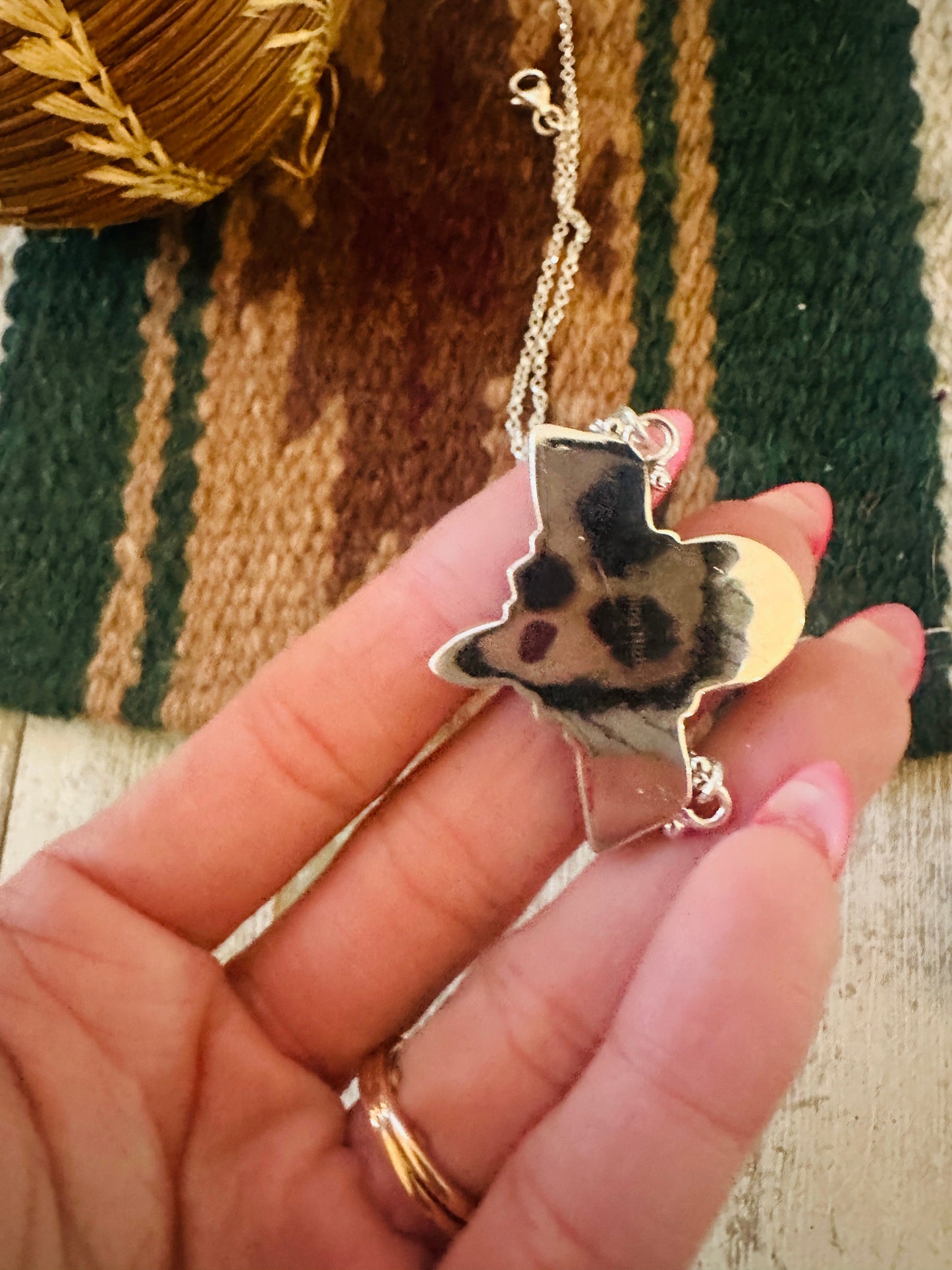 ** Christmas Collection ** Handmade Sterling Silver, Turquoise & Coral Necklace Signed Nizhoni