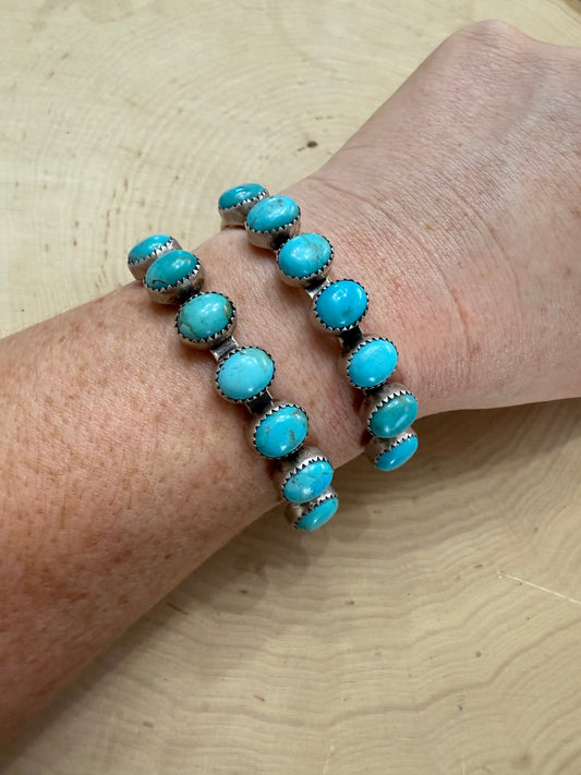 Handmade Blue Bird Turquoise & Sterling Silver Cuff Bracelet