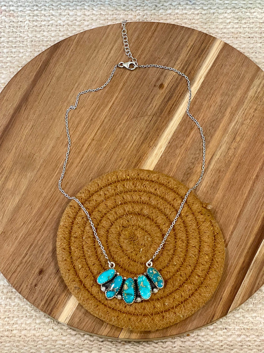 Handcrafted Sterling Silver & South Hill Sonoran Cluster Necklace