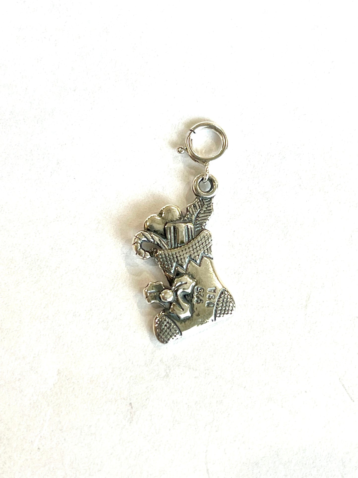 Handcrafted Sterling Silver CHRISTMAS STOCKING Charm