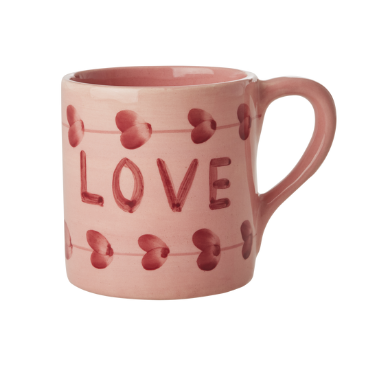Ceramic Mug with Hand Painted Love - 14.2 oz