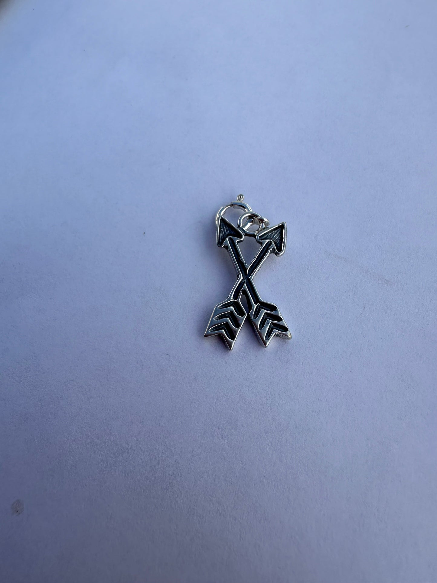 Handcrafted Sterling Silver Double Arrow  Charm