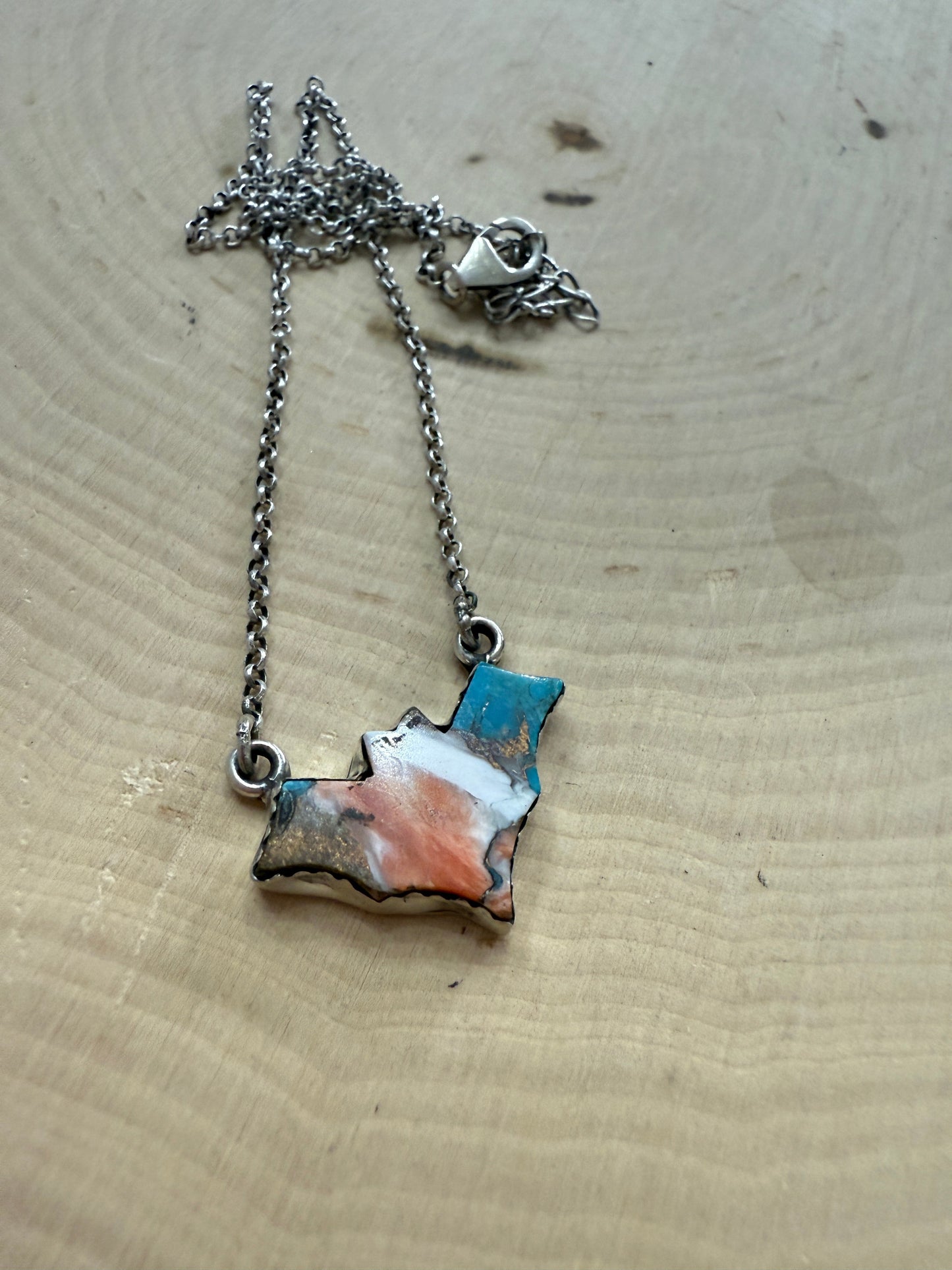 Beautiful Handmade Sterling Silver & Spice Bat Necklace