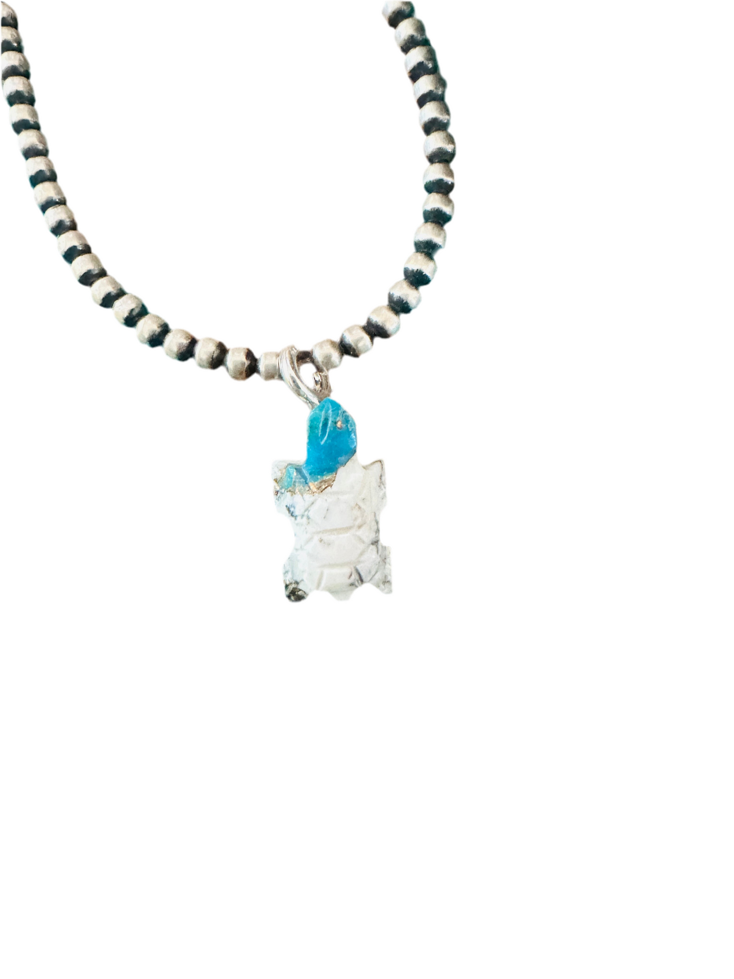 Handcrafted & Hand Carved Blue Mojave Turtle Charm