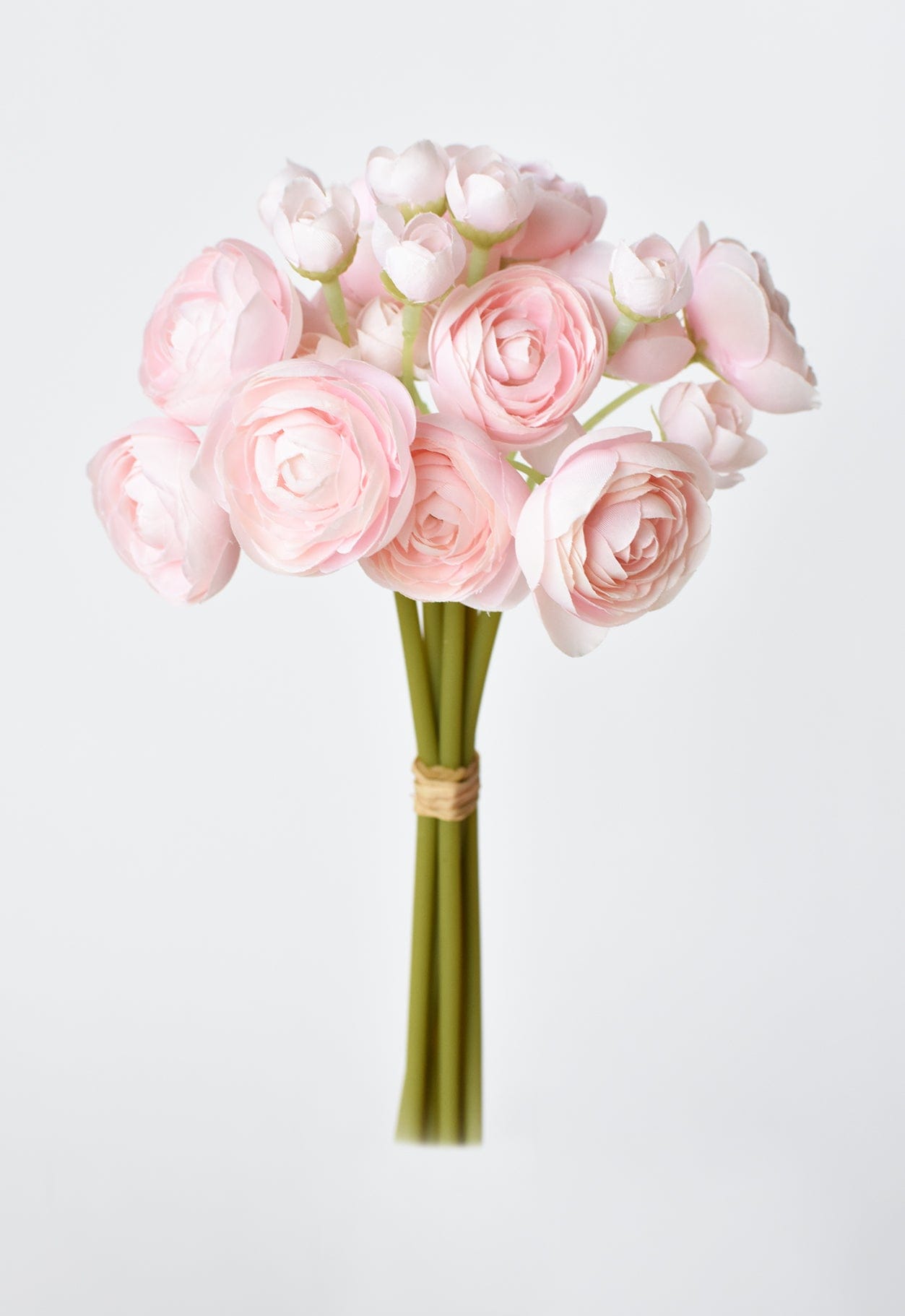 10" Faux  Pale Pink Ranunculus Stem Bundle