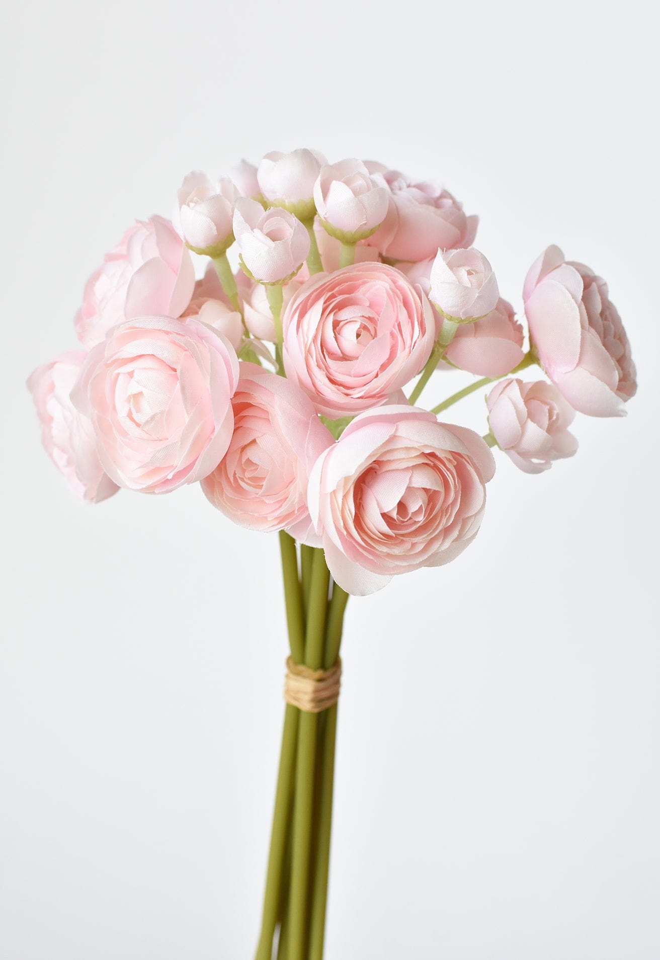 10" Faux  Pale Pink Ranunculus Stem Bundle