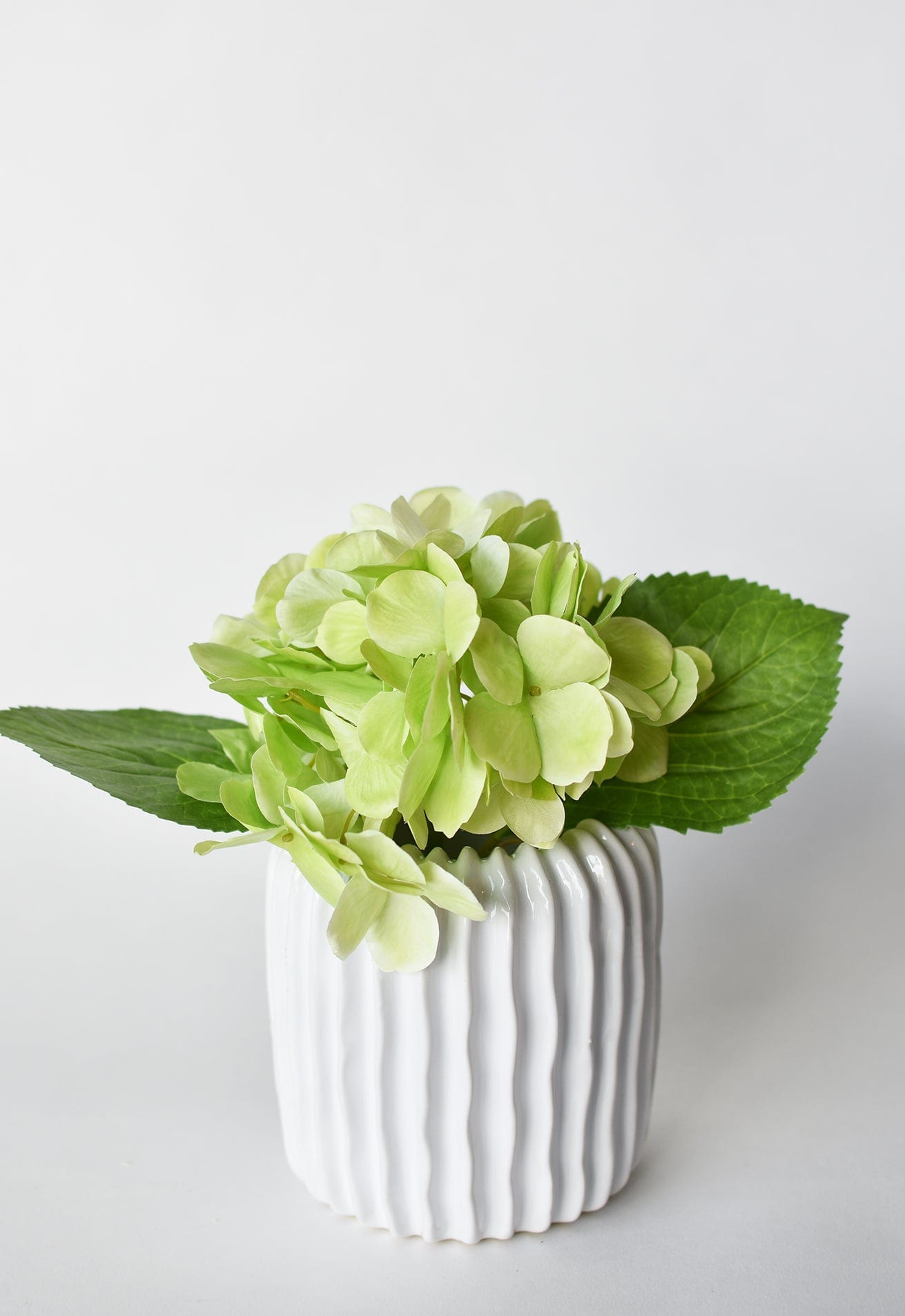 10" Faux Green Hydrangea Stem