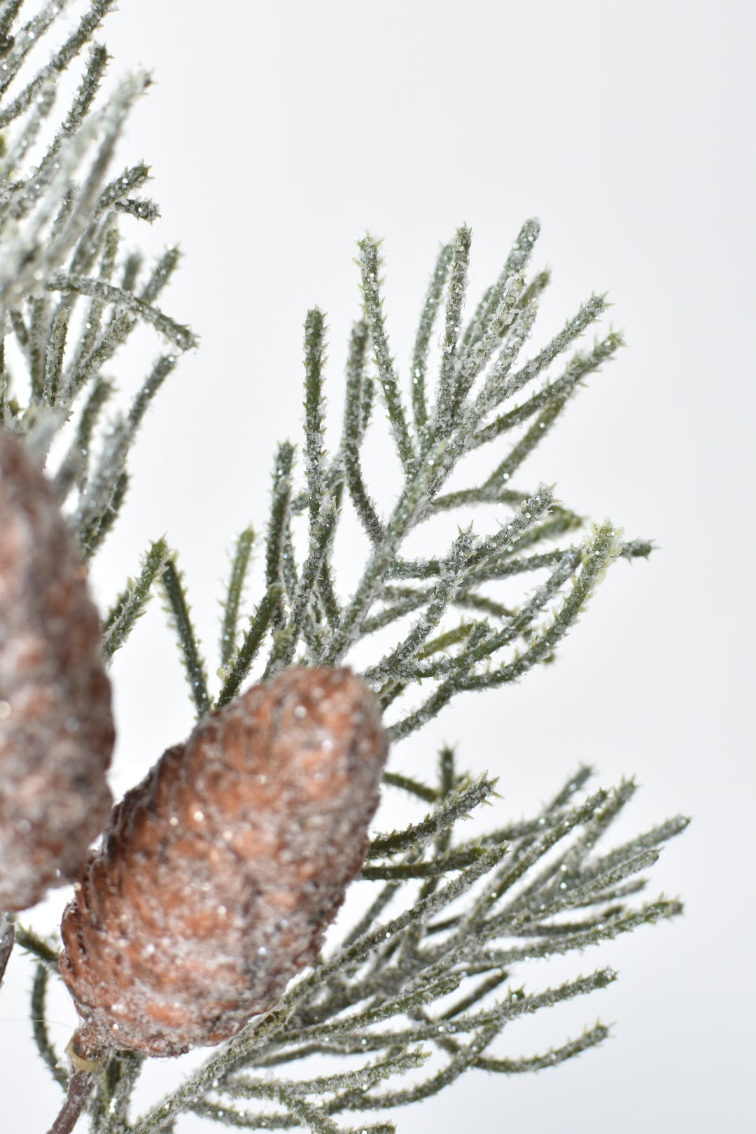 13" Faux Frosted Greenery with Faux Pinecones