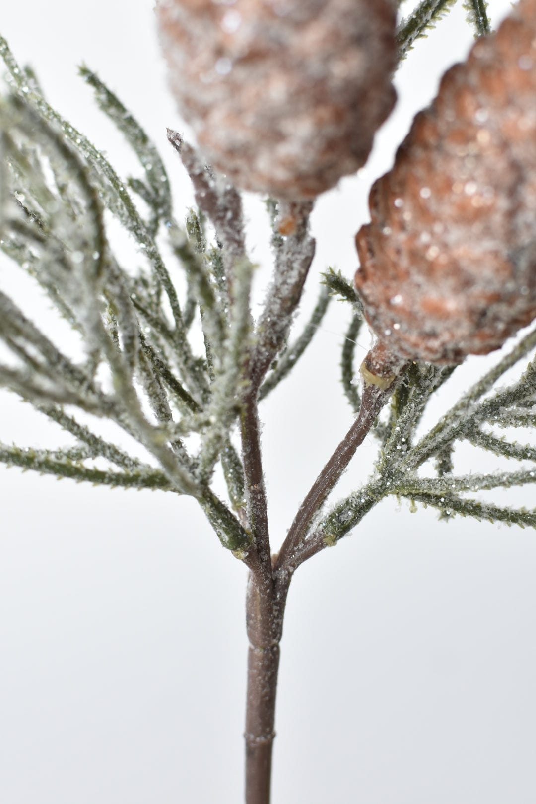 13" Faux Frosted Greenery with Faux Pinecones