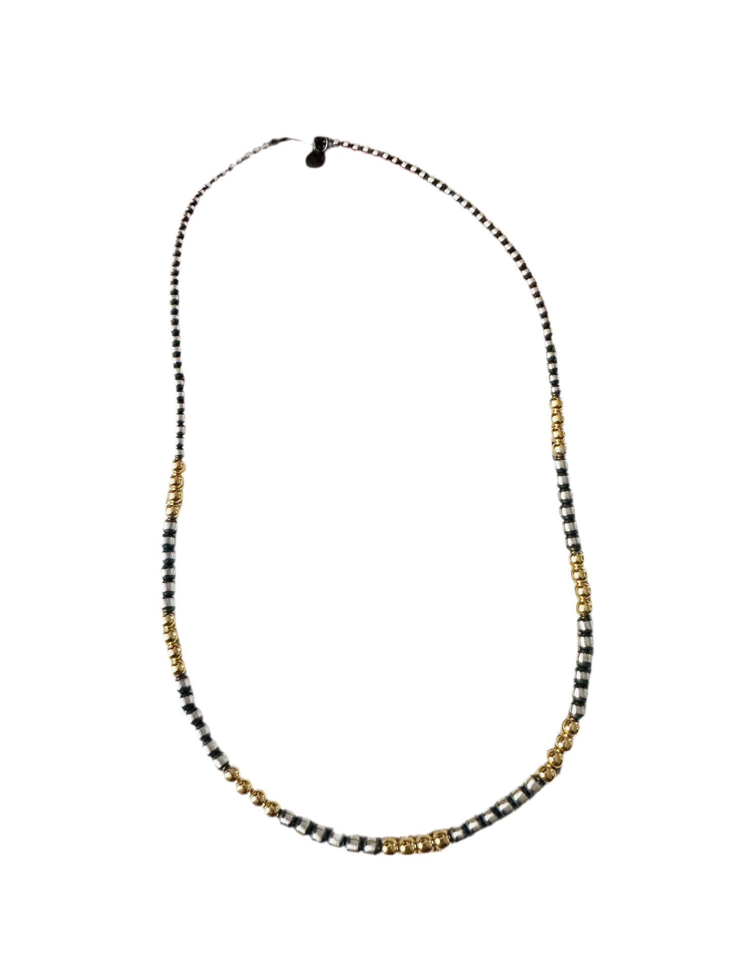 Handcrafted Sterling Silver & Gold Beaded Necklace 3-4mm