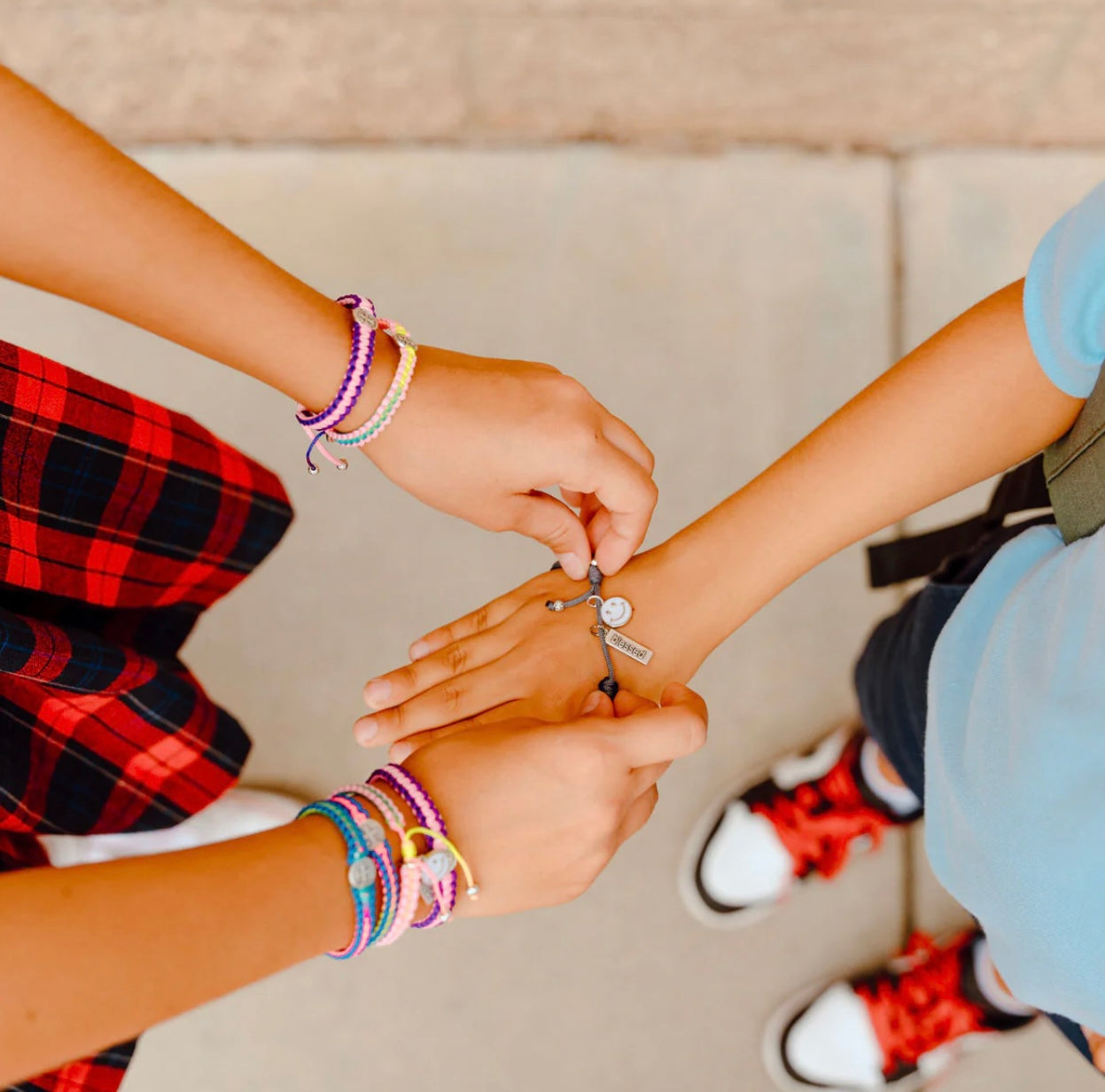 Pray. Hope. Don't Worry. Bracelet for Kids (Pink and Purple)