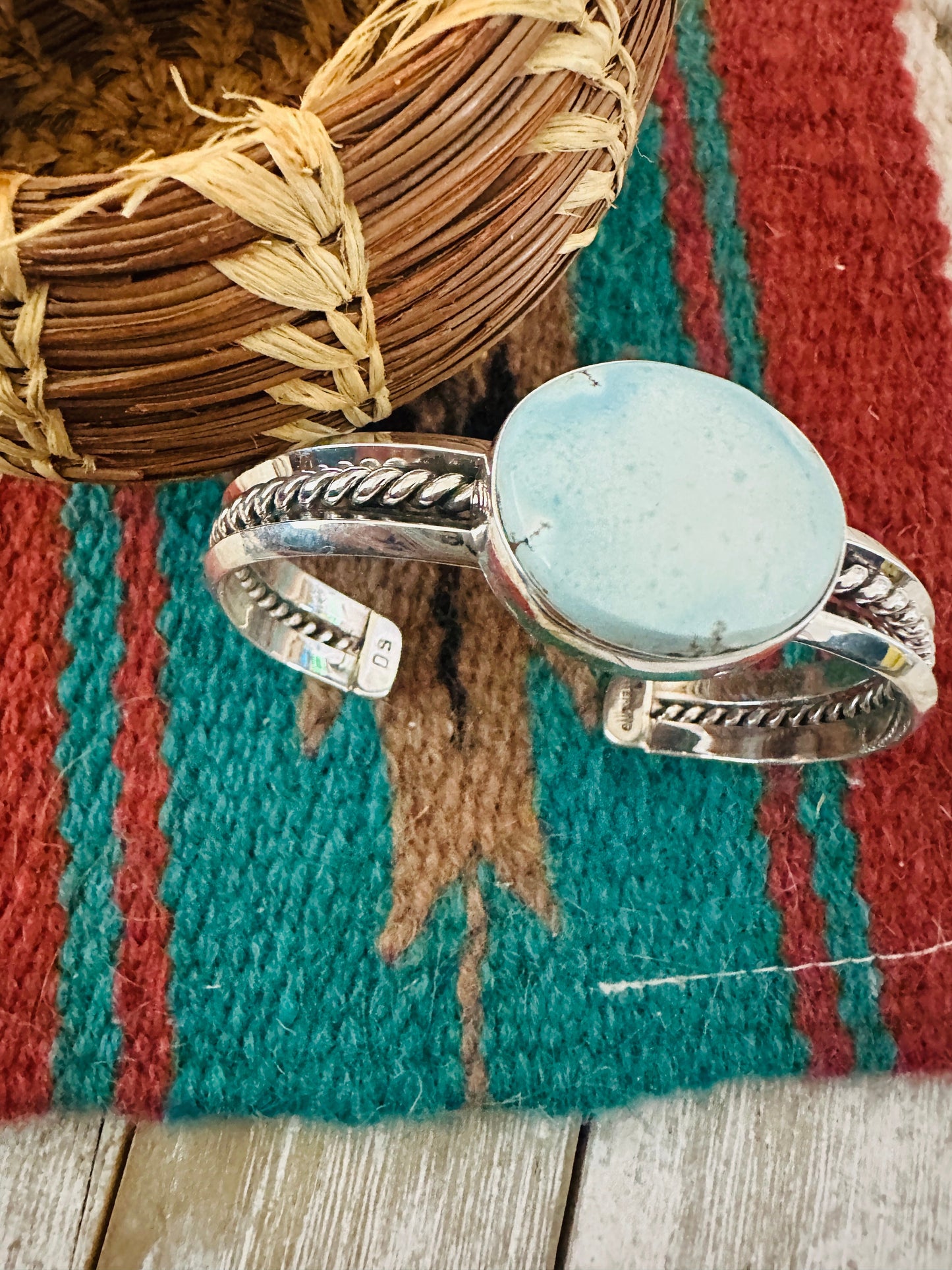Handcrafted Sterling Silver & Golden Hills Turquoise Cuff Bracelet