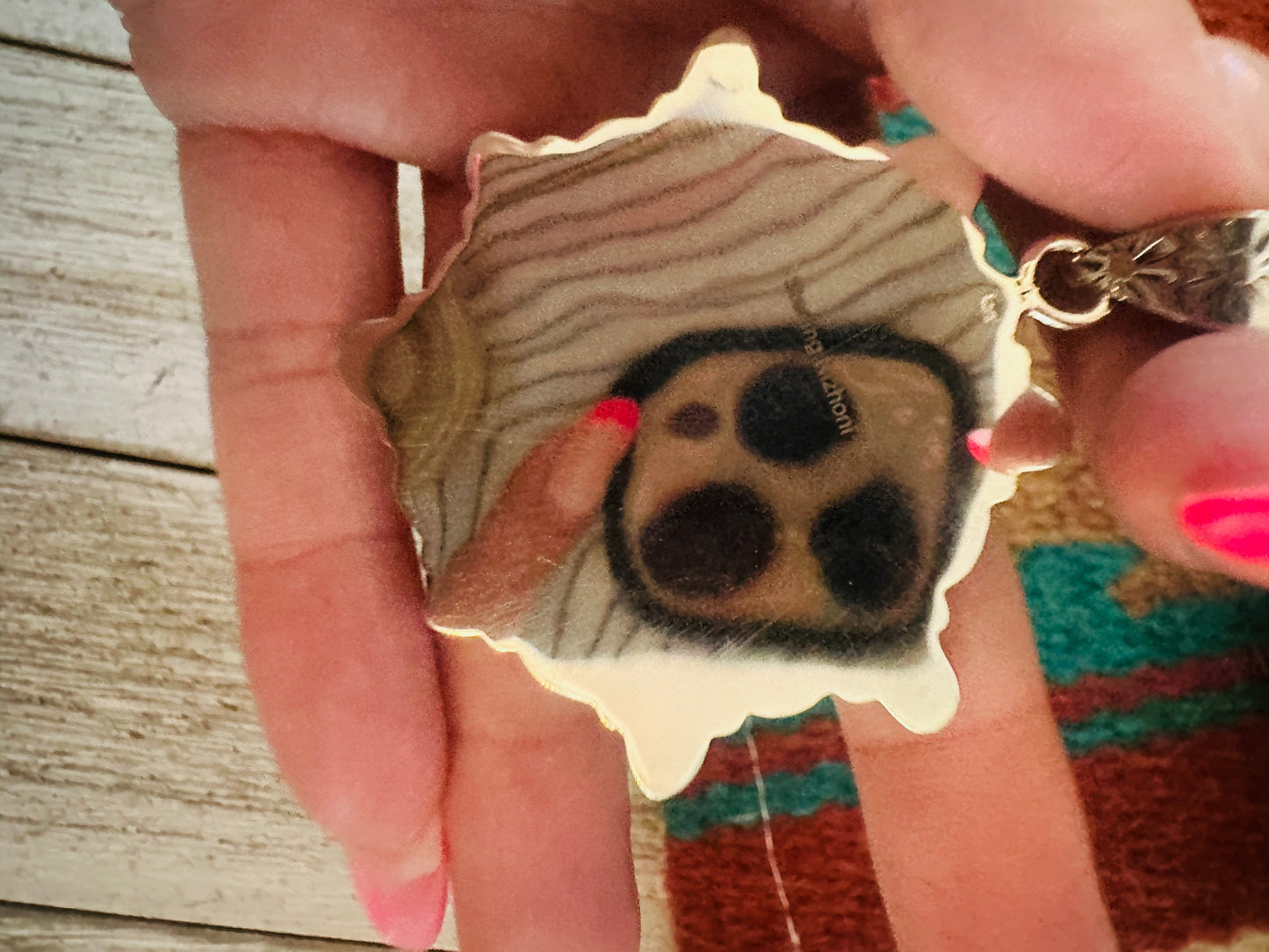 ** Christmas Collection ** Handmade Sterling Silver, Turquoise & Coral Pendant Signed Nizhoni