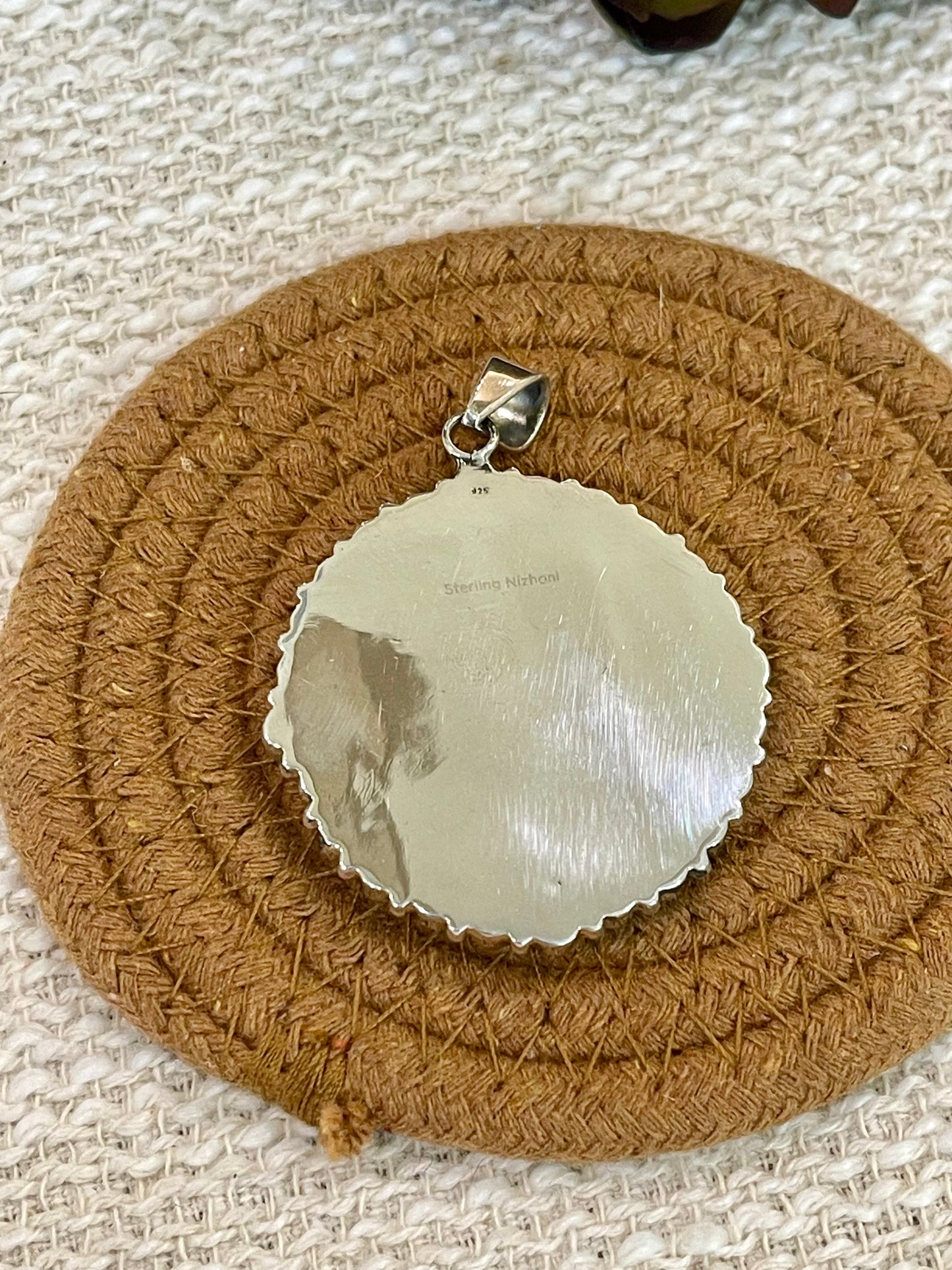 ** 4TH OF JULY ** Handmade Sterling Silver, Lapis Cluster Pendant with Signed Nizhoni