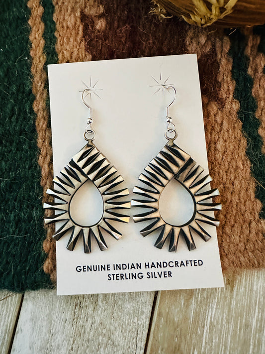 Handcrafted Sterling Silver Teardrop Dangle Earrings