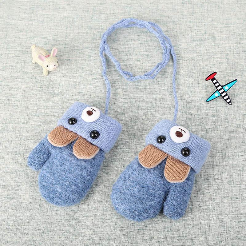 New Fashion Children Winter Hats Baby Kids Girl Solid Knitted Beanies Caps Hair thick ball And Modern Gloves