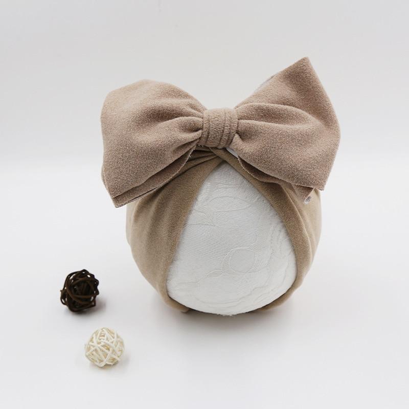 Modern Stylish Cotton Baby Newborn Cap Newborn Baby Beanie Top Bow For Baby Excellent For Photography Props Baby Turban Cap