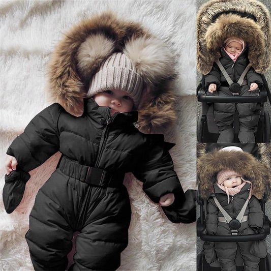 Winter Clothes For Infant Baby Hooded Warm Thick Snowsuit Jumpsuit Romper for Boys and Girls  Style