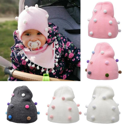 Baby Winter Autumn Warm Knit Hat For Girls Boys Solid Color For Baby and Kids