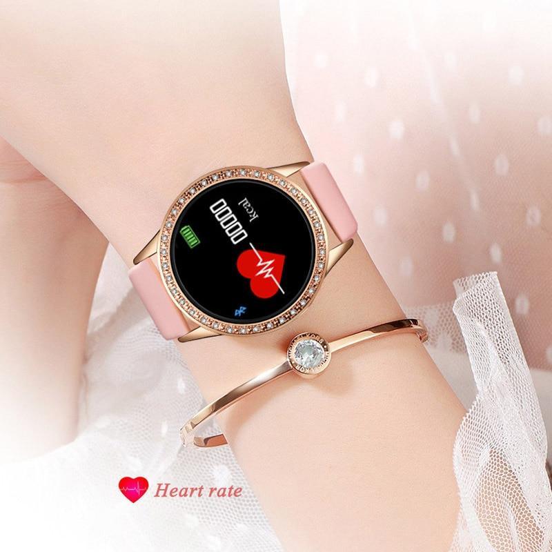 Luxury Ladies Smart Watch For Women With  Blood Pressure Heart Rate Monitor Fitness tracker And Sport Smart Band Alarm Clock Reminder Smartwatch