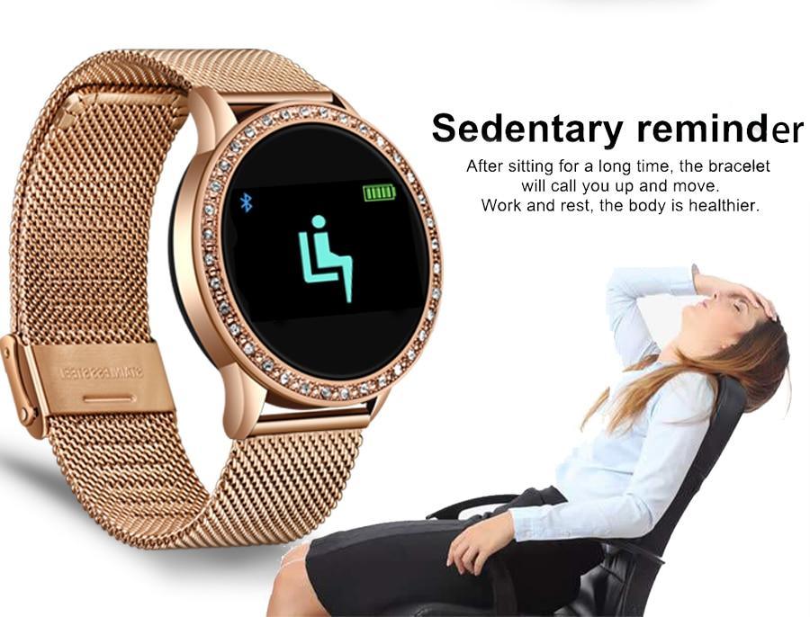 Luxury Ladies Smart Watch For Women With  Blood Pressure Heart Rate Monitor Fitness tracker And Sport Smart Band Alarm Clock Reminder Smartwatch