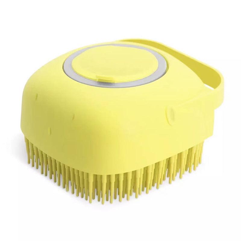 Pet Dog Cat Bath Brush 2-in-1 Pet  Massage Comb Soft Silicone Pet Shower Hair Grooming Comb Dog Cleaning Tool Pet Supplies Pet Brush Bath Massage Brush Shampoo Dispenser for Pet