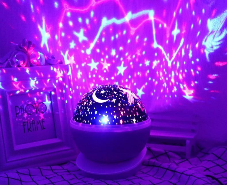 LED starry Night Light Projector Lamp For Baby And Children Sleep Room Interesting Light Shot Modern Lamp