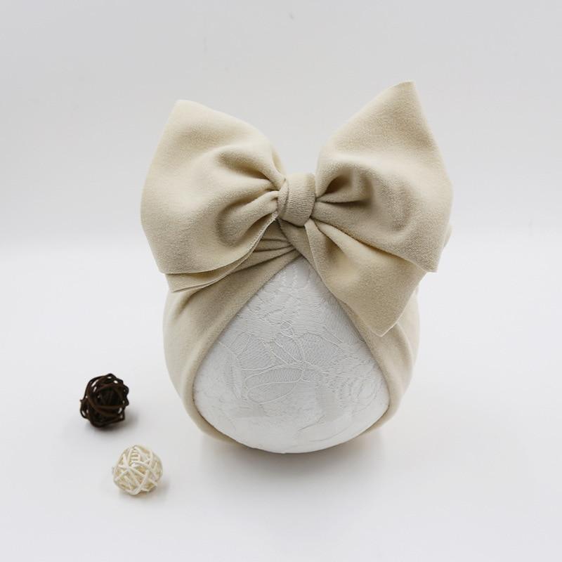 Modern Stylish Cotton Baby Newborn Cap Newborn Baby Beanie Top Bow For Baby Excellent For Photography Props Baby Turban Cap