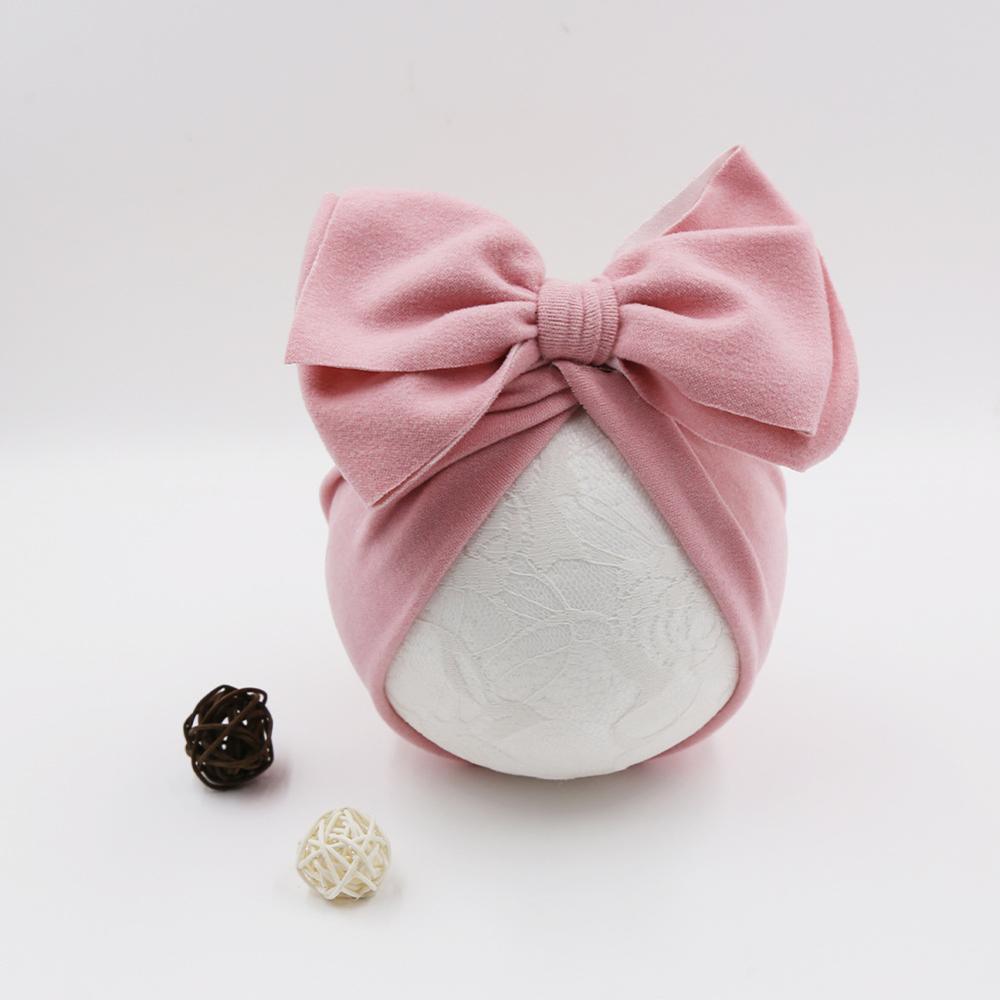 Modern Stylish Cotton Baby Newborn Cap Newborn Baby Beanie Top Bow For Baby Excellent For Photography Props Baby Turban Cap