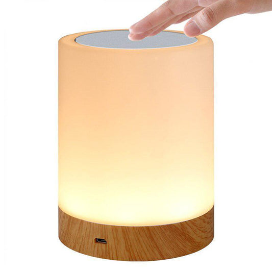 Studyset USB Charging LED Touch Colorful Night Lamp Wood Grain Bed Light Home Office Decoration Gift For Home Room or Office Camping lamp