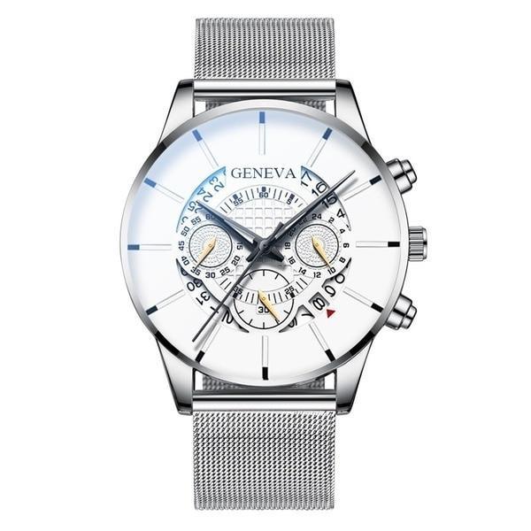 Men's Watch Stainless Steel Calendar Quartz Wristwatch Men Sports Watch Clock Geneva Clock hours For Mens and Boys