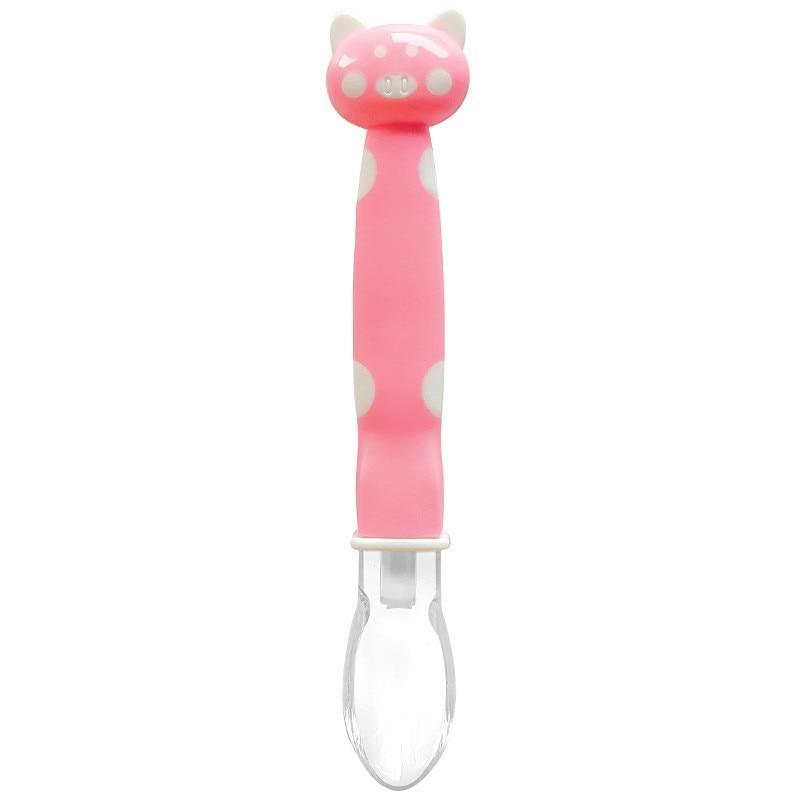 1pcs Baby Soft Silicone Spoon Candy Color Temperature Sensing Spoon Children Food Baby Feeding Tools For Eating